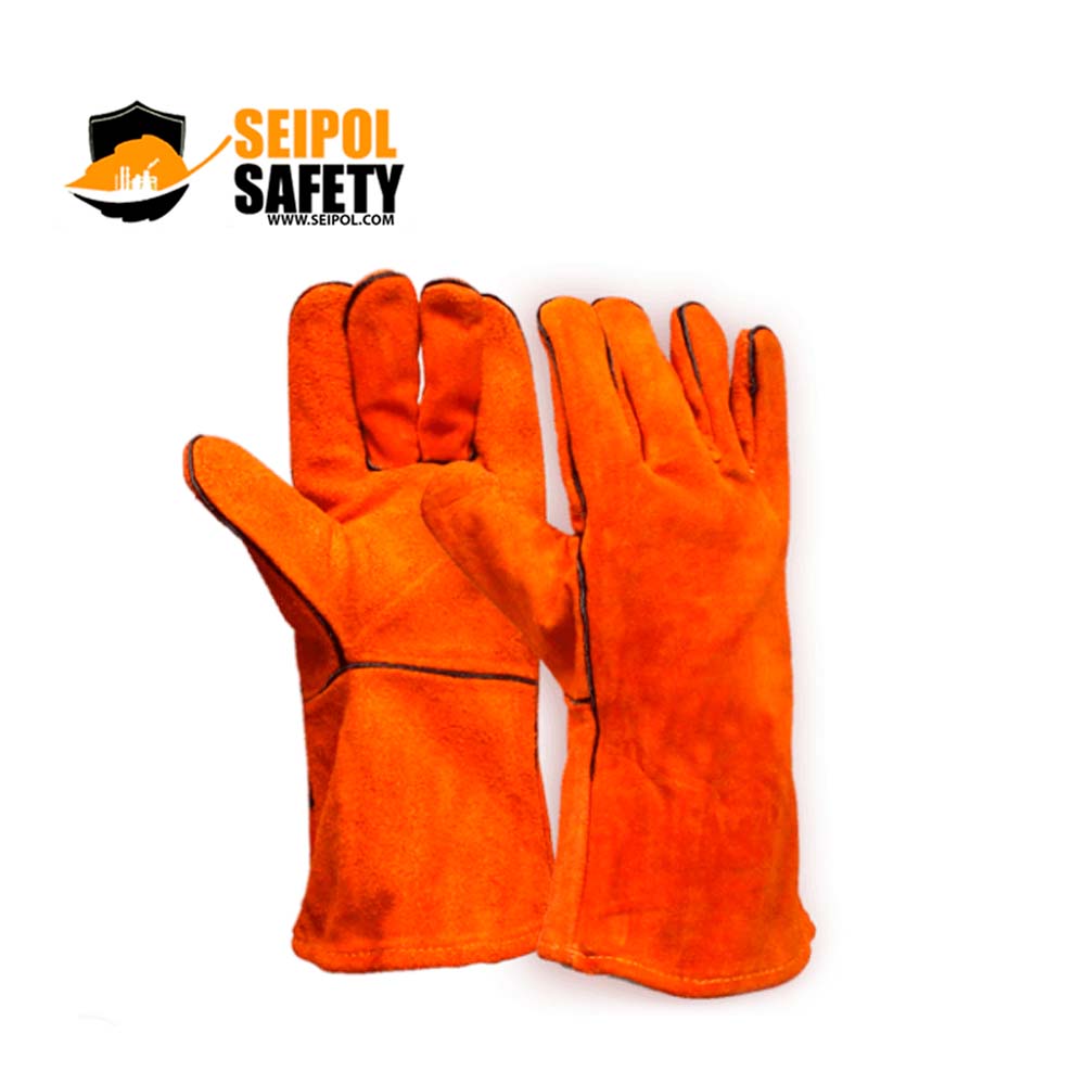 GUANTE CUERO SOLDADOR NARANJO | SEIPOL SAFETY