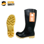 BOTA DE PVC SEGUSA NEGRO CON PUNTA DE ACERO