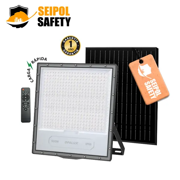 REFLECTOR OPALUX LED CON PANEL SOLAR 600W(6500LM)