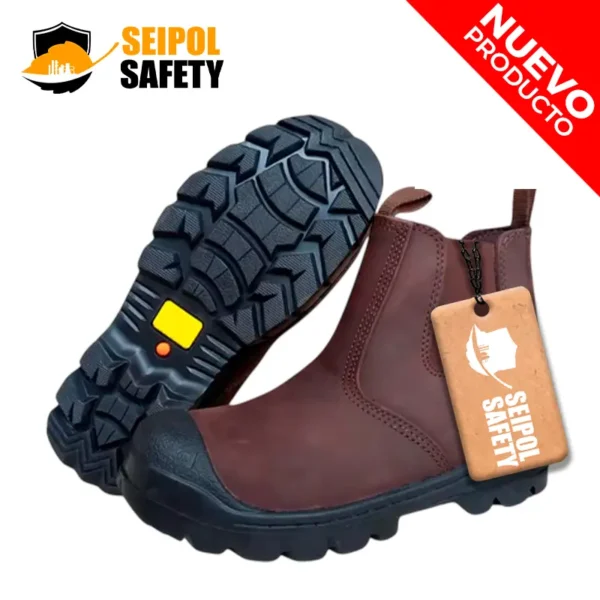 BOTIN SOLDADOR RINO CHOCOLATE PUNTA DE ACERO REFORZADO / FAJ